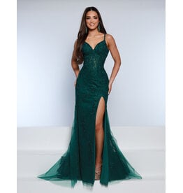 KATE PARKER Lace tank strap lace fit n flare tulle gown 25935