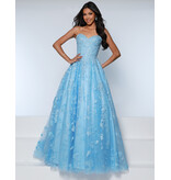 KATE PARKER Strapless glitter lace ballgown w/pockets 26325