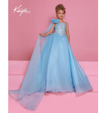 Sugar Kayne One shoulder beaded bodice organza ballgown C414