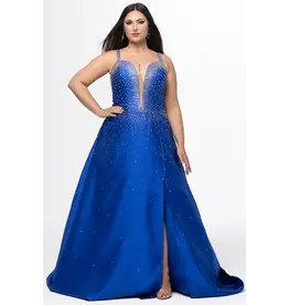 JK SYDNEYS CLOSET Beaded a-line gown w/lace up back 2613