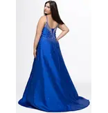 JK SYDNEYS CLOSET Beaded a-line gown w/lace up back 2613