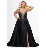 JK SYDNEYS CLOSET Beaded a-line gown w/lace up back 2613