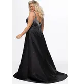 JK SYDNEYS CLOSET Beaded a-line gown w/lace up back 2613