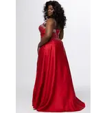 JK SYDNEYS CLOSET Beaded a-line gown w/lace up back 2613