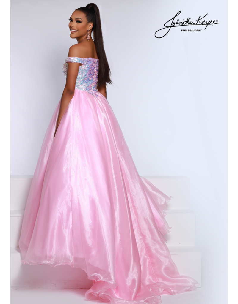 OFF SHOULDER BALL GOWN W/ SEQUIN BODICE 2652