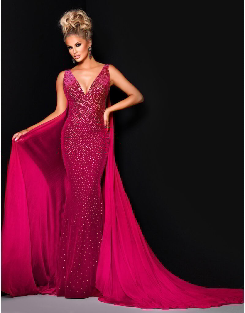 TANK VELVET BEADED GOWN 2308