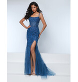 KATE PARKER Lace fit n flare lace up low back gown 25936