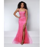 KATE PARKER Lace fit n flare lace up low back gown 25936