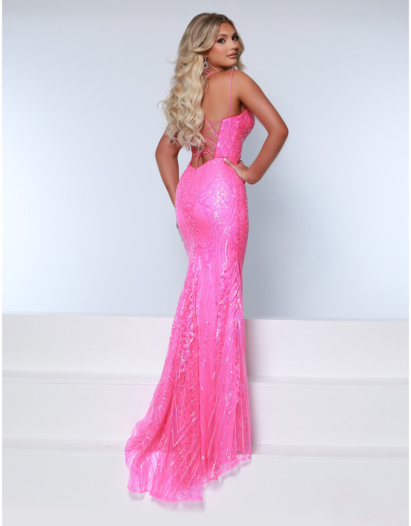 Spaghetti strap sequin fitted mermaid 24739