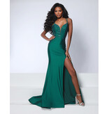 KATE PARKER Beaded v-neck open lace up back w/slit 26031