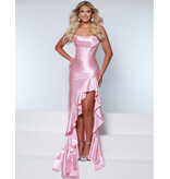 KATE PARKER Strapless corset beaded hi-low ruffle gown 26058