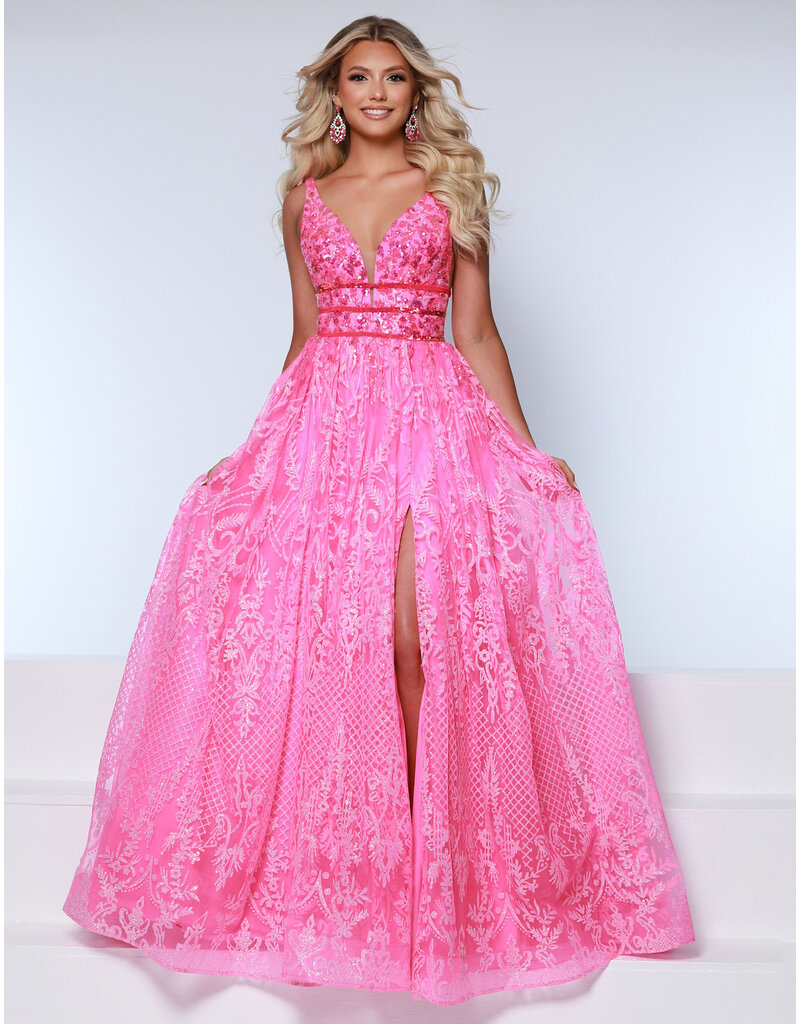 KATE PARKER Sequin Tank V-neck glitter ballgown 26323