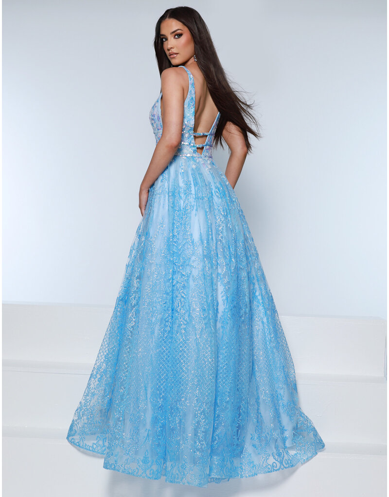 KATE PARKER Sequin Tank V-neck glitter ballgown 26323