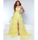 KATE PARKER Strapless sequin ruffle a-line w/slit 26308