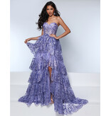 KATE PARKER Strapless sequin ruffle a-line w/slit 26308