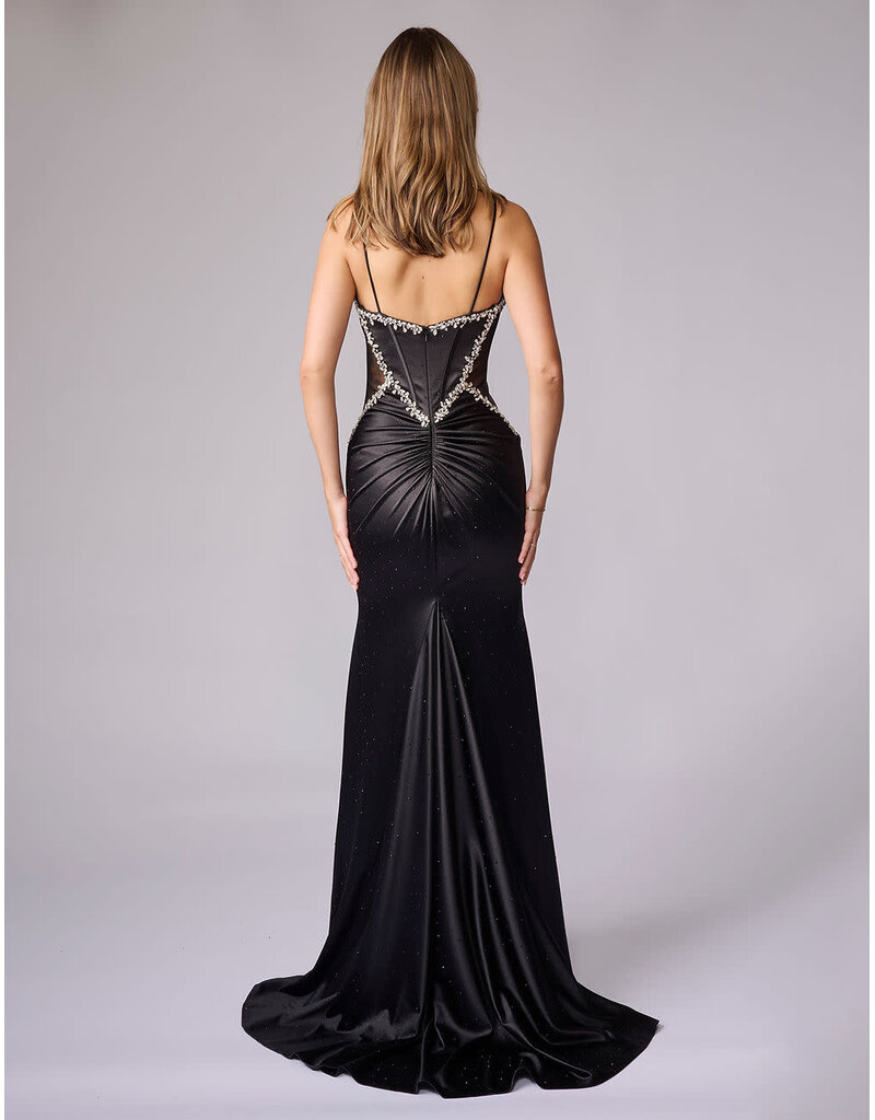 SATIN, SPG STRAP, CORSET BODICE, FITTED 4452