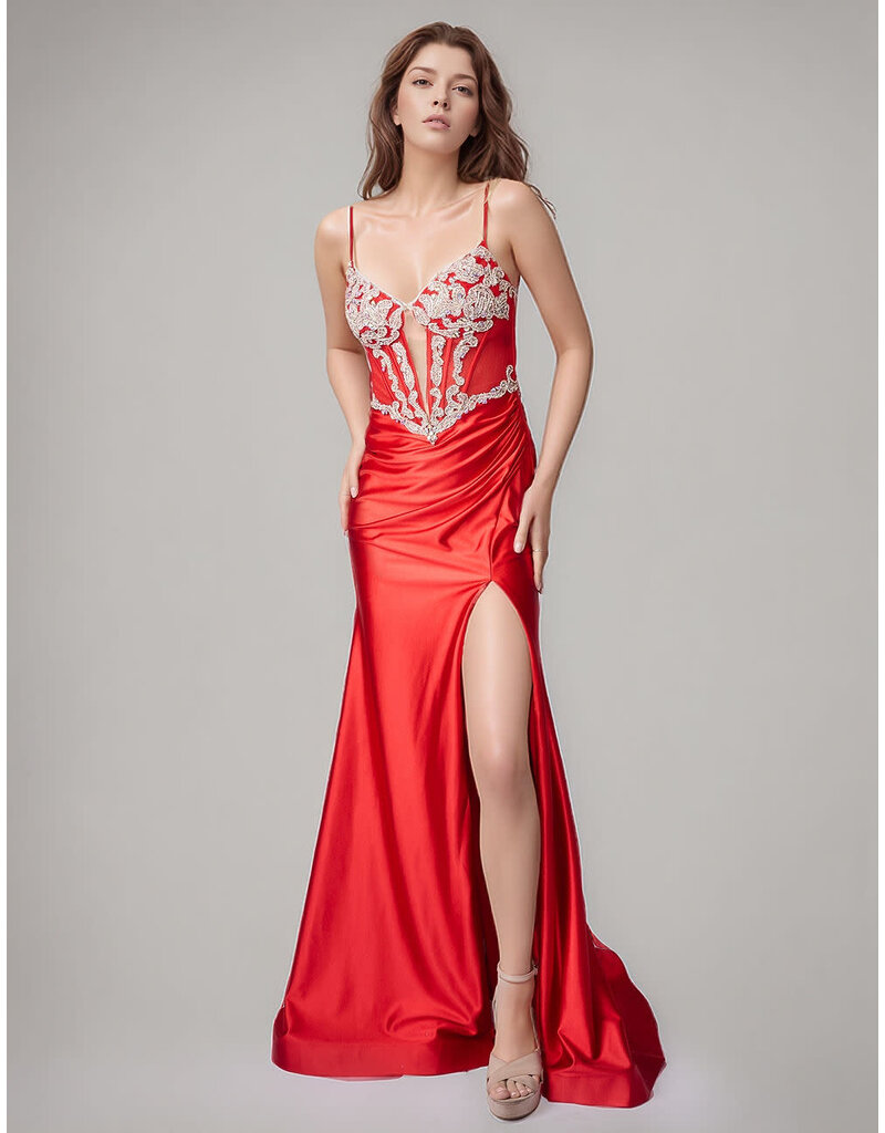 SATIN, SPG STRAP, CORSET KEYHOLE 4453