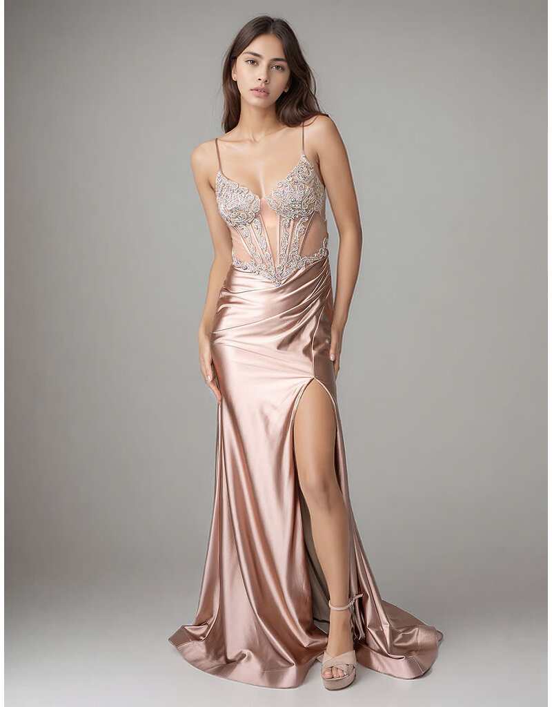 SATIN, SPG STRAP, CORSET KEYHOLE 4453