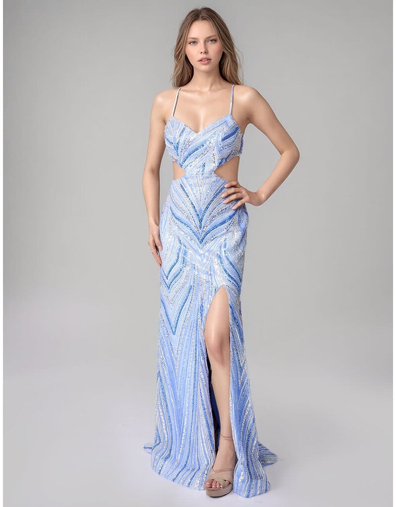 BEADED, CUT OUT WAIST, 9214N