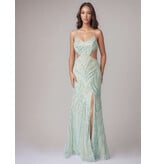 BEADED, CUT OUT WAIST, 9214N