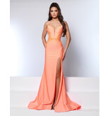 KATE PARKER Spaghetti strap side beaded lace mesh fit n flare 26267