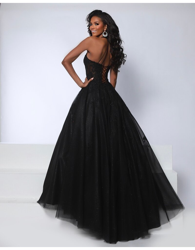 KATE PARKER Halter sequin lace corset bodice tulle ballgown 26036