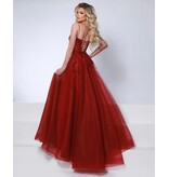 KATE PARKER Spaghetti strap sequin lace corset bodice tulle ballgown 26041