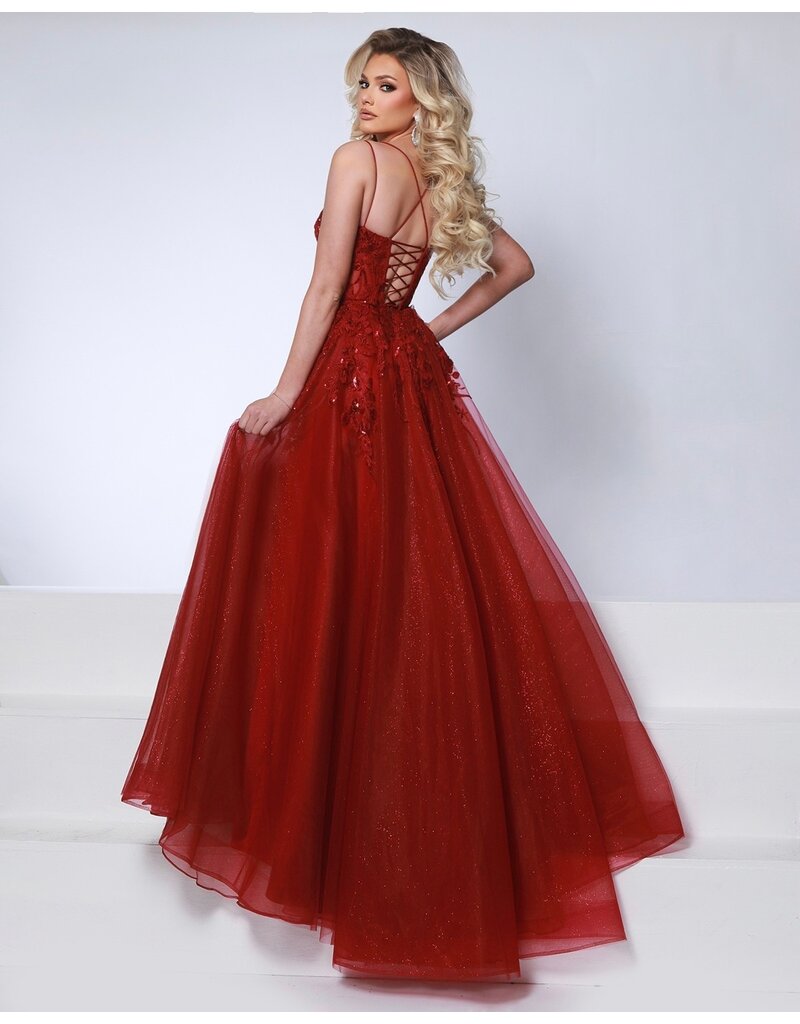 KATE PARKER Spaghetti strap sequin lace corset bodice tulle ballgown 26041
