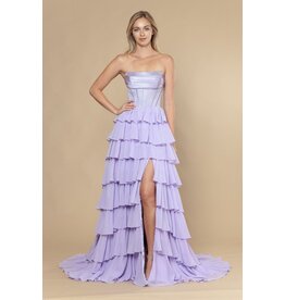 Strapless beaded corset chiffon ruffle a-line 2526168