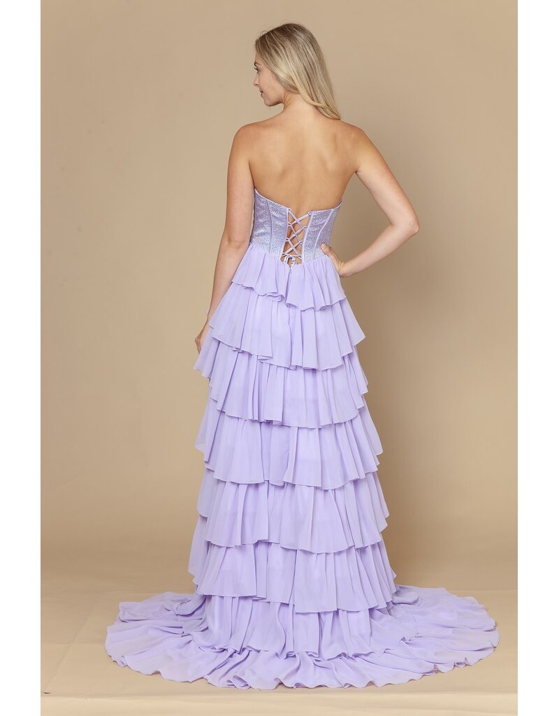 Strapless beaded corset chiffon ruffle a-line 2526168