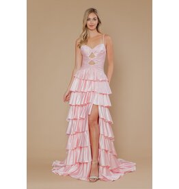 Strapless beaded cut out ruffle a-line 2526192