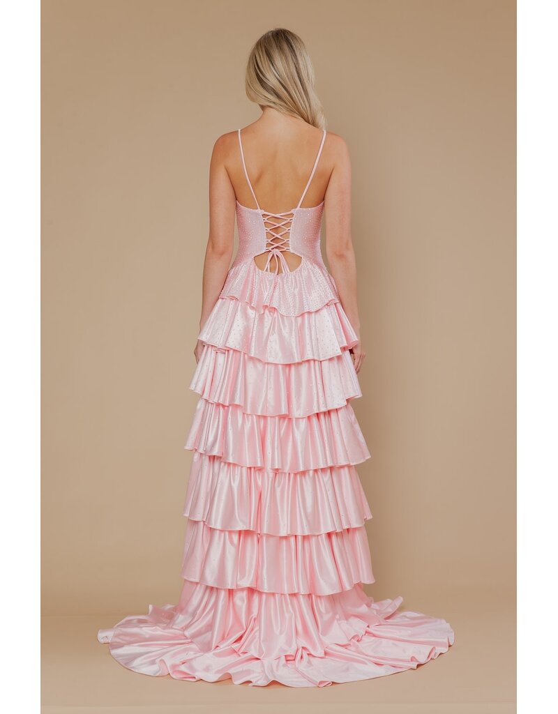 Strapless beaded cut out ruffle a-line 2526192