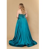 Strapless beaded corset bodice a-line gown W126244