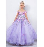 Off the shoulder embroidered tulle ballgown 8260