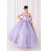 Off the shoulder sequin lace tulle ballgown 8111