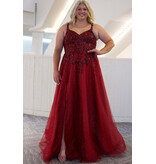 V-NECK, ALINE, SPARKLE TULLE TE2446