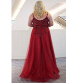 V-NECK, ALINE, SPARKLE TULLE TE2446