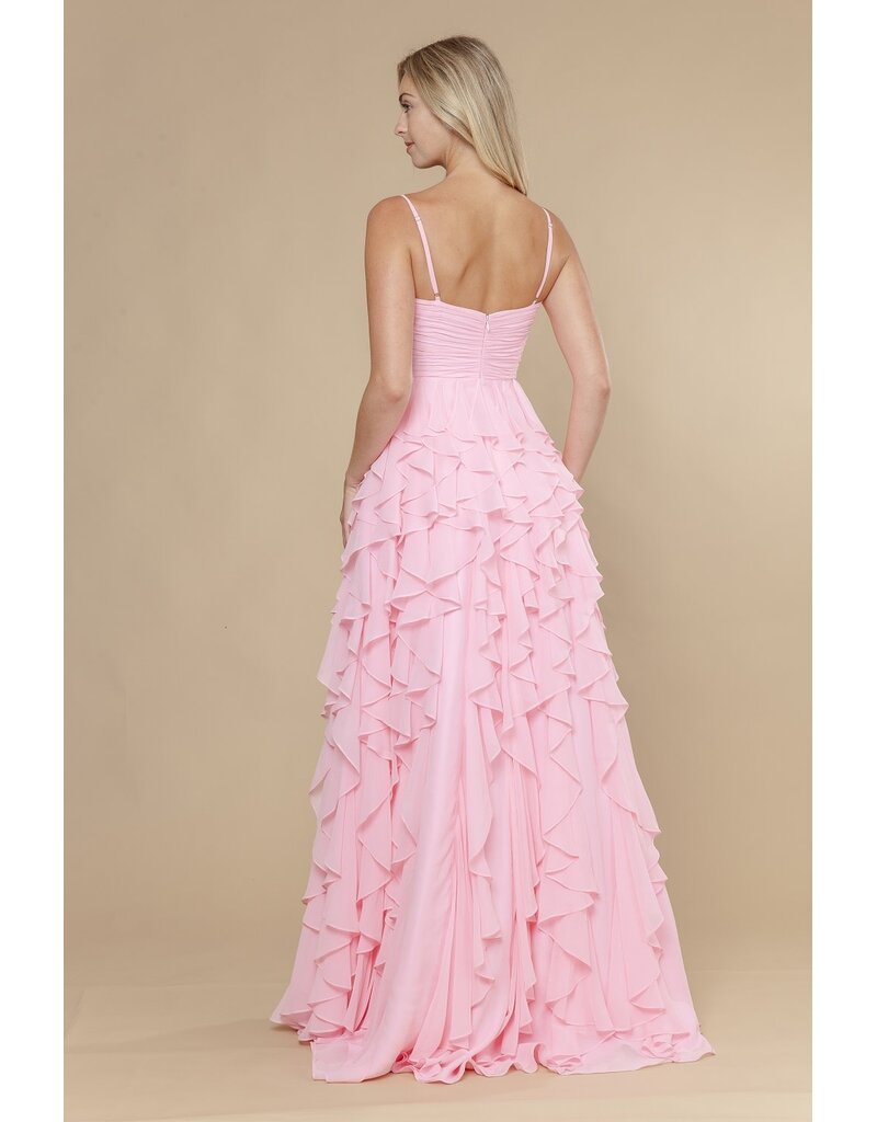 Spaghetti strap chiffon ruffle a-line 2526024