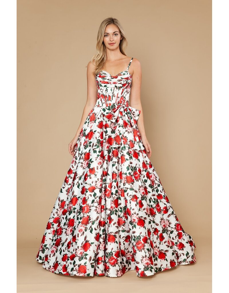 Tank floral ballgown w/bow 2526190