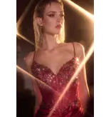 Ladivine Spaghetti strap beaded corset bodice glitter jersey skirt CC26408