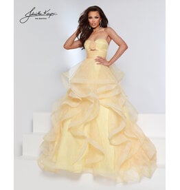 Strapless ruffle print  ballgown 3271