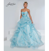 Strapless ruffle print  ballgown 3271