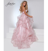 Strapless ruffle print  ballgown 3271