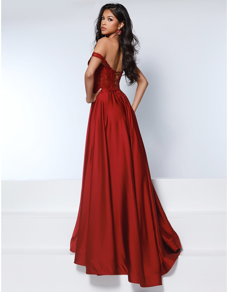 KATE PARKER Off the shoulder lace corset bodice a-line gown 26262