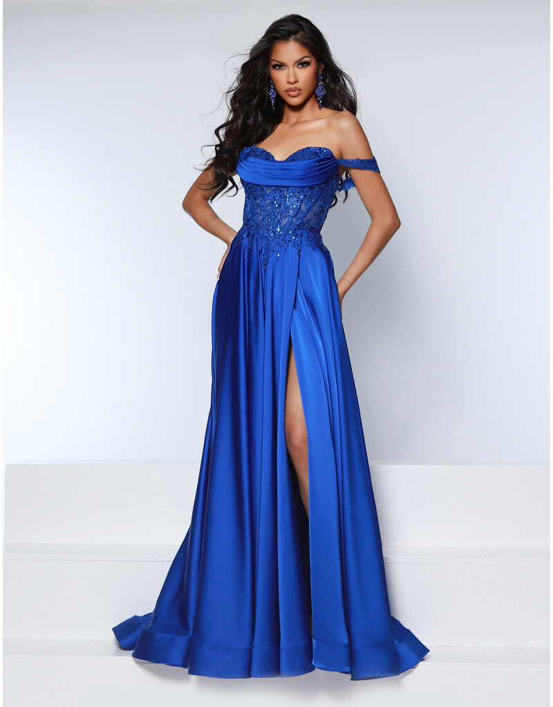 KATE PARKER Off the shoulder lace corset bodice a-line gown 26262