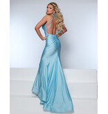 KATE PARKER Fit n flare jersey v-neck open back gown 25939