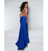 KATE PARKER Fit n flare jersey v-neck open back gown 25939