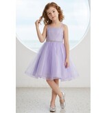 Spaghetti strap beaded belt tulle short skirt lace up back 9184