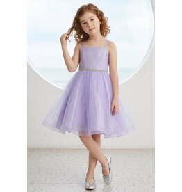 Spaghetti strap beaded belt tulle short skirt lace up back 9184