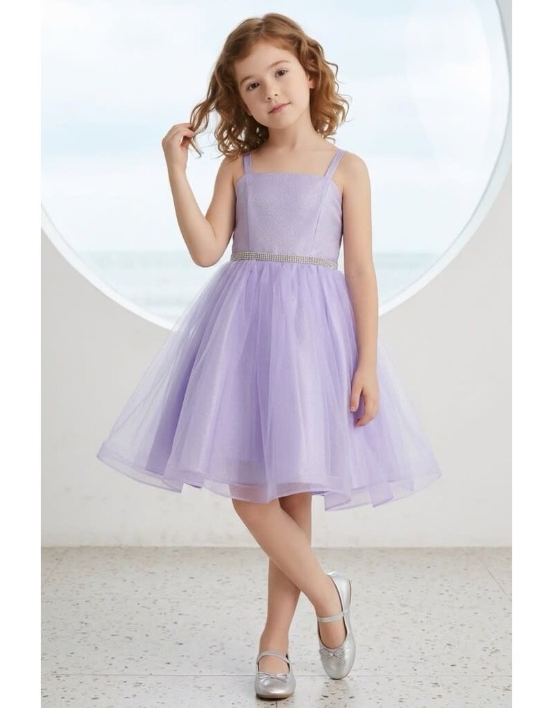 Spaghetti strap beaded belt tulle short skirt lace up back 9184